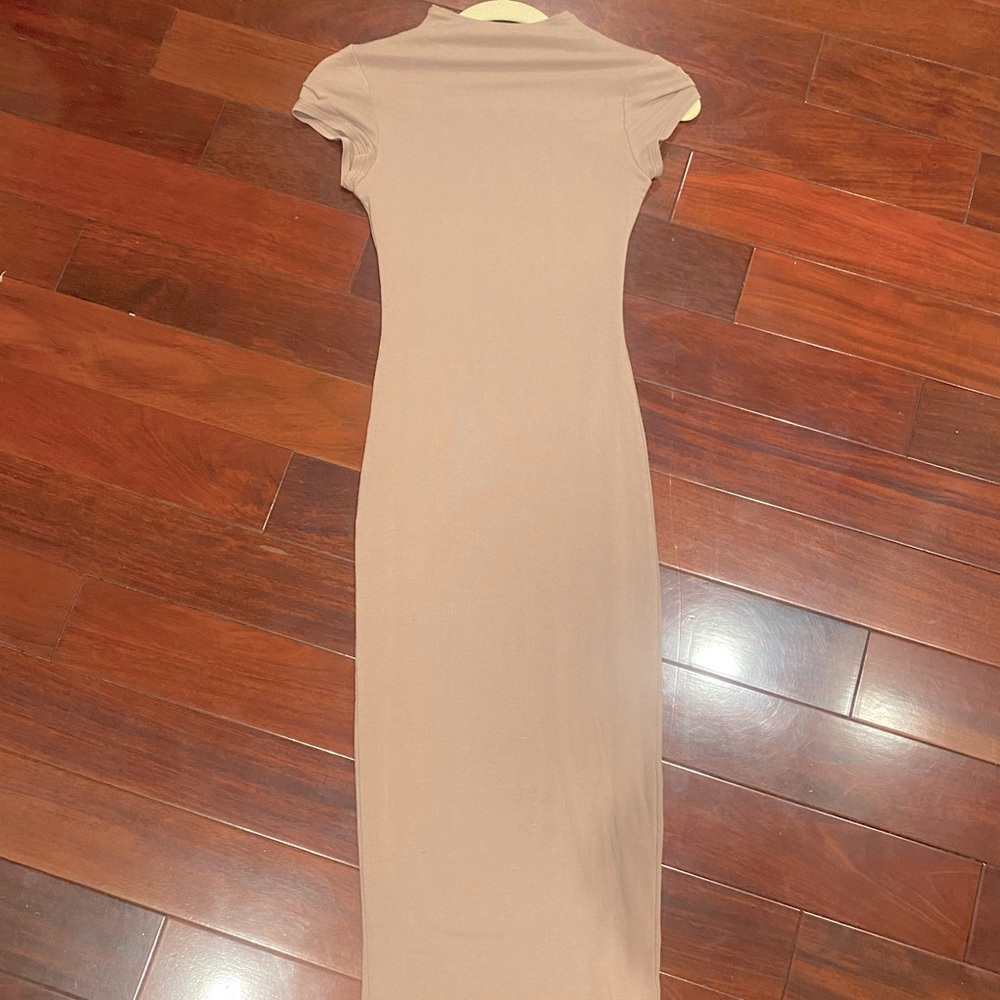 Naked Wardrobe Tan Midi Dress